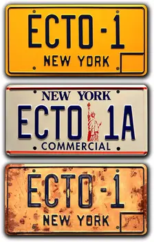 Ghostbusters posmrtný život | ECTO | Kovovou Pečiatkou špz Steny Výzdoba Historických vozidiel Dekor Vintage Dekor špz